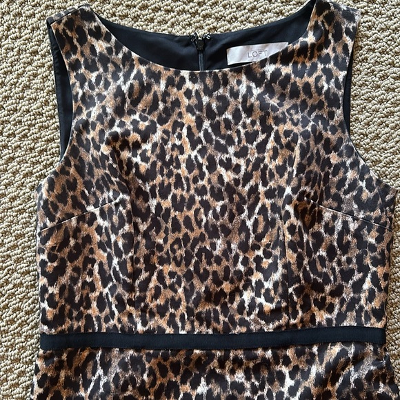 Loft Petite dress size 2P sleeveless leopard print - Picture 2 of 14